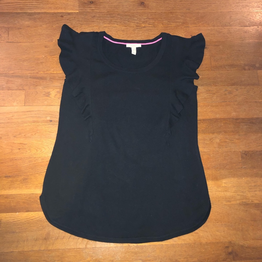 Isaac Mizrahi Live! Puff Ruffle Sweater Tank Top M L